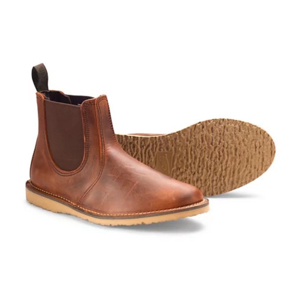 Red Wing Men's Weekender Chelsea Brown Leather Boots 🪽 🥾